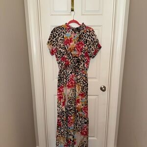 Gibson Multicolor Floral Leopard Maxi Dress